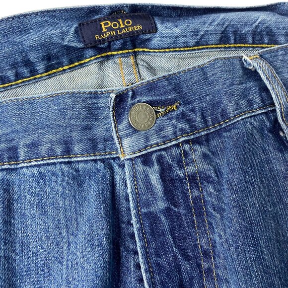 Polo Ralph Lauren Varick Slim Straight Jeans Men’s 38x34 Blue Denim Classic - Picture 2 of 11